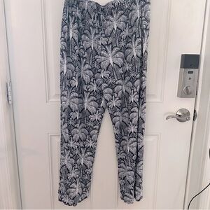 C&C California Palm Tree Linen Blend Pants Size XL | Navy Blue